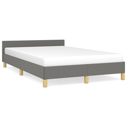 Bettgestell mit Kopfteil Dunkelgrau 120x200 cm Stoff - Pazzar.ch