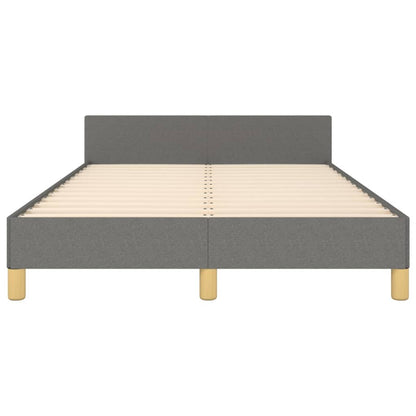 Bettgestell mit Kopfteil Dunkelgrau 120x200 cm Stoff - Pazzar.ch