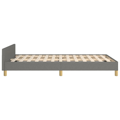 Bettgestell mit Kopfteil Dunkelgrau 120x200 cm Stoff - Pazzar.ch