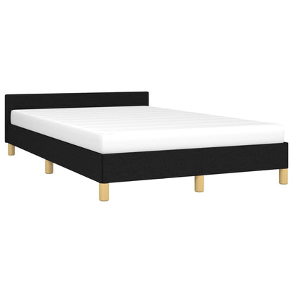 Bettgestell mit Kopfteil Schwarz 120x200 cm Stoff - Pazzar.ch