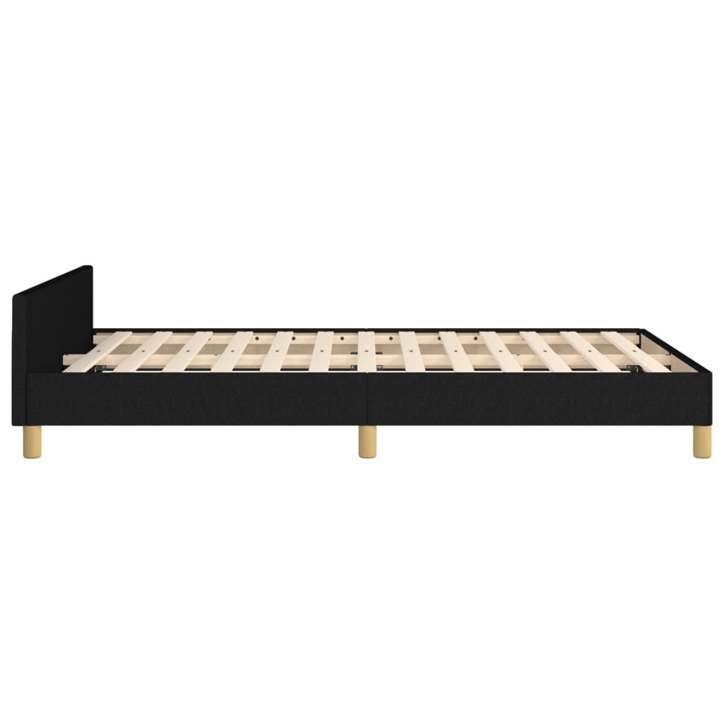 Bettgestell mit Kopfteil Schwarz 120x200 cm Stoff - Pazzar.ch