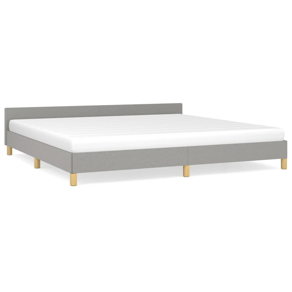 Bettgestell mit Kopfteil Hellgrau 200x200 cm Stoff - Pazzar.ch