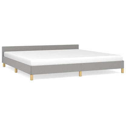 Bettgestell mit Kopfteil Hellgrau 200x200 cm Stoff - Pazzar.ch
