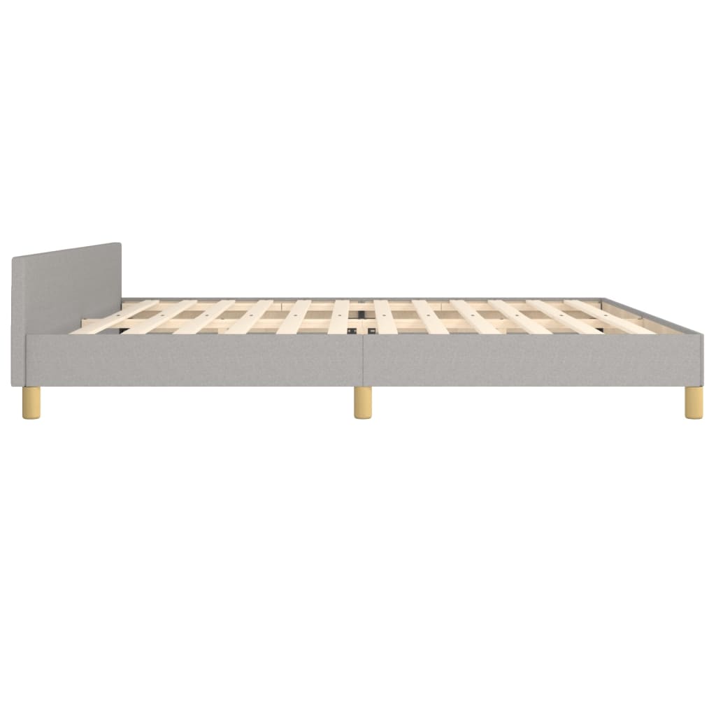 Bettgestell mit Kopfteil Hellgrau 200x200 cm Stoff - Pazzar.ch