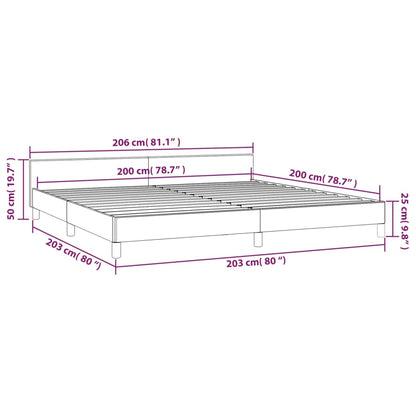 Bettgestell mit Kopfteil Hellgrau 200x200 cm Stoff - Pazzar.ch