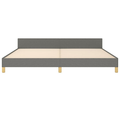 Bettgestell mit Kopfteil Dunkelgrau 200x200 cm Stoff - Pazzar.ch