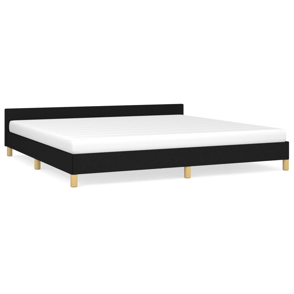 Bettgestell mit Kopfteil Schwarz 200x200 cm Stoff - Pazzar.ch