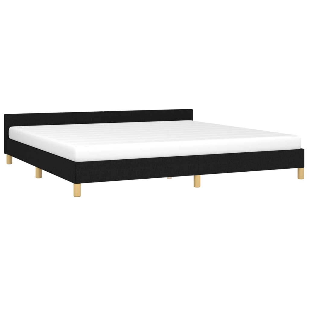 Bettgestell mit Kopfteil Schwarz 200x200 cm Stoff - Pazzar.ch