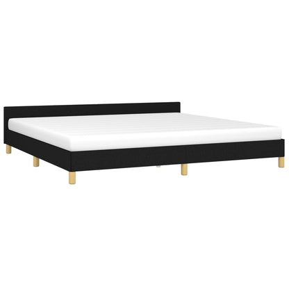 Bettgestell mit Kopfteil Schwarz 200x200 cm Stoff - Pazzar.ch
