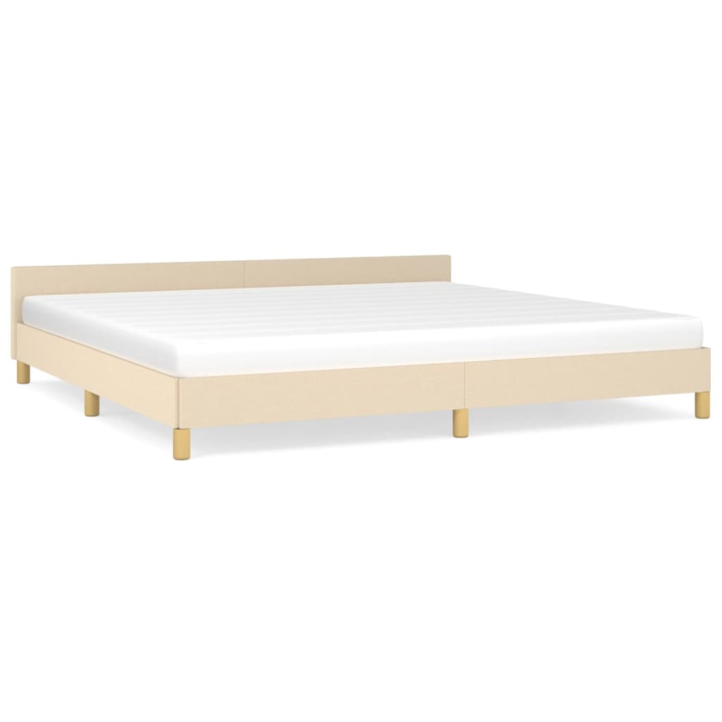 Bettgestell mit Kopfteil Creme 200x200 cm Stoff - Pazzar.ch