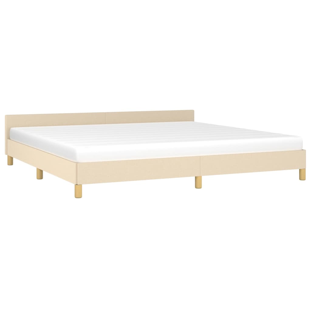 Bettgestell mit Kopfteil Creme 200x200 cm Stoff - Pazzar.ch