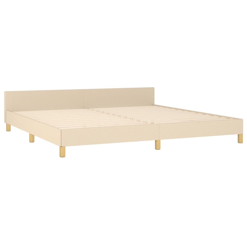 Bettgestell mit Kopfteil Creme 200x200 cm Stoff - Pazzar.ch