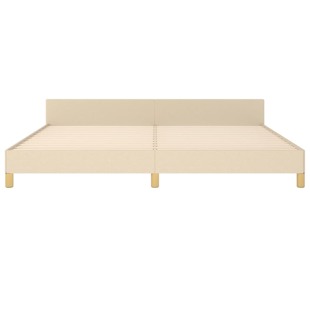 Bettgestell mit Kopfteil Creme 200x200 cm Stoff - Pazzar.ch
