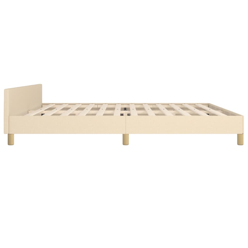 Bettgestell mit Kopfteil Creme 200x200 cm Stoff - Pazzar.ch