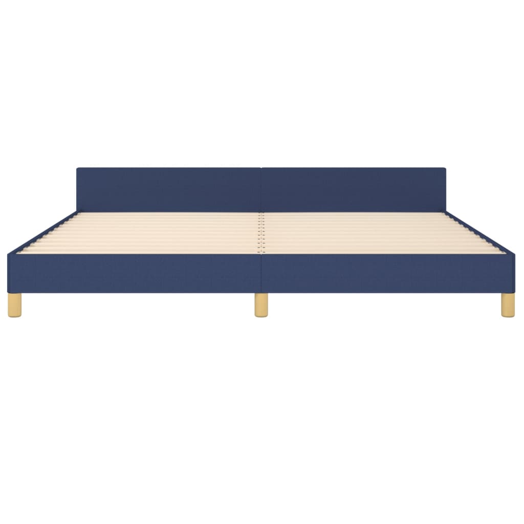 Bettgestell mit Kopfteil Blau 200x200 cm Stoff - Pazzar.ch