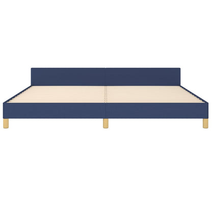 Bettgestell mit Kopfteil Blau 200x200 cm Stoff - Pazzar.ch