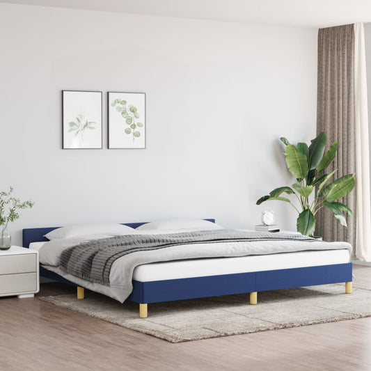 Bettgestell mit Kopfteil Blau 200x200 cm Stoff - Pazzar.ch