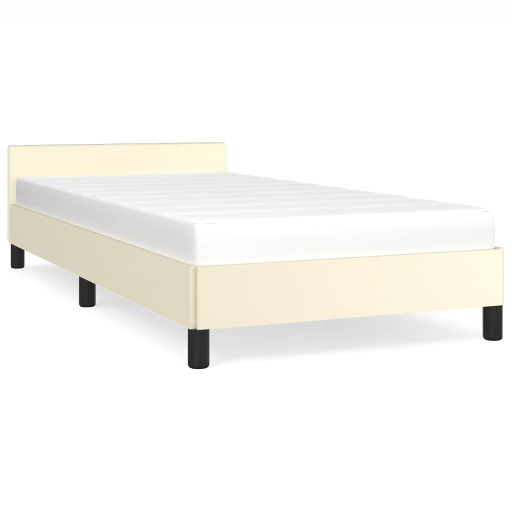 Bettgestell mit Kopfteil Creme 80x200 cm Kunstleder - Pazzar.ch