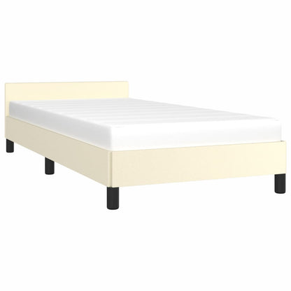 Bettgestell mit Kopfteil Creme 80x200 cm Kunstleder - Pazzar.ch