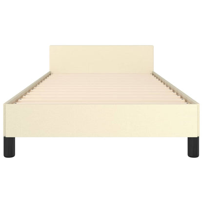 Bettgestell mit Kopfteil Creme 80x200 cm Kunstleder - Pazzar.ch