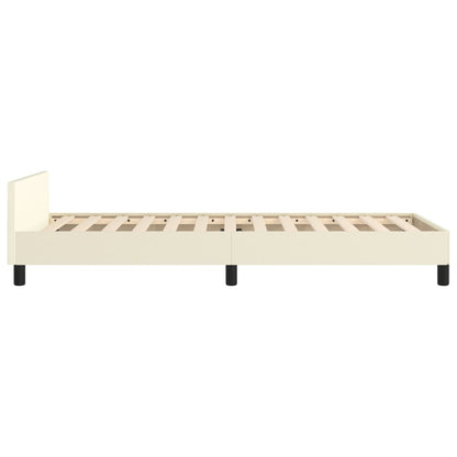 Bettgestell mit Kopfteil Creme 80x200 cm Kunstleder - Pazzar.ch