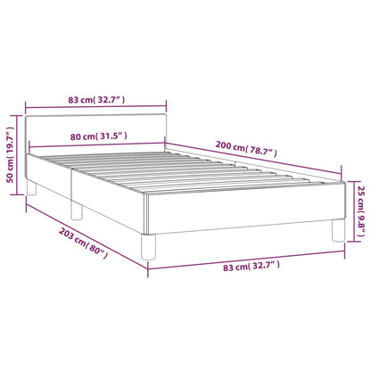 Bettgestell mit Kopfteil Creme 80x200 cm Kunstleder - Pazzar.ch