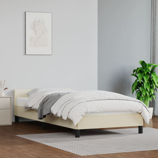 Bettgestell mit Kopfteil Creme 80x200 cm Kunstleder - Pazzar.ch