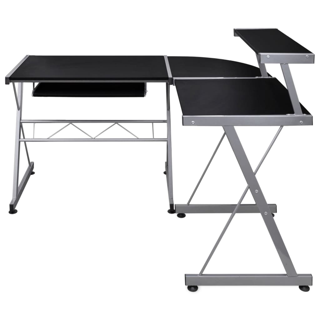 Eck-Computertisch Schwarz 132x112x99 cm Holzwerkstoff - Pazzar.ch