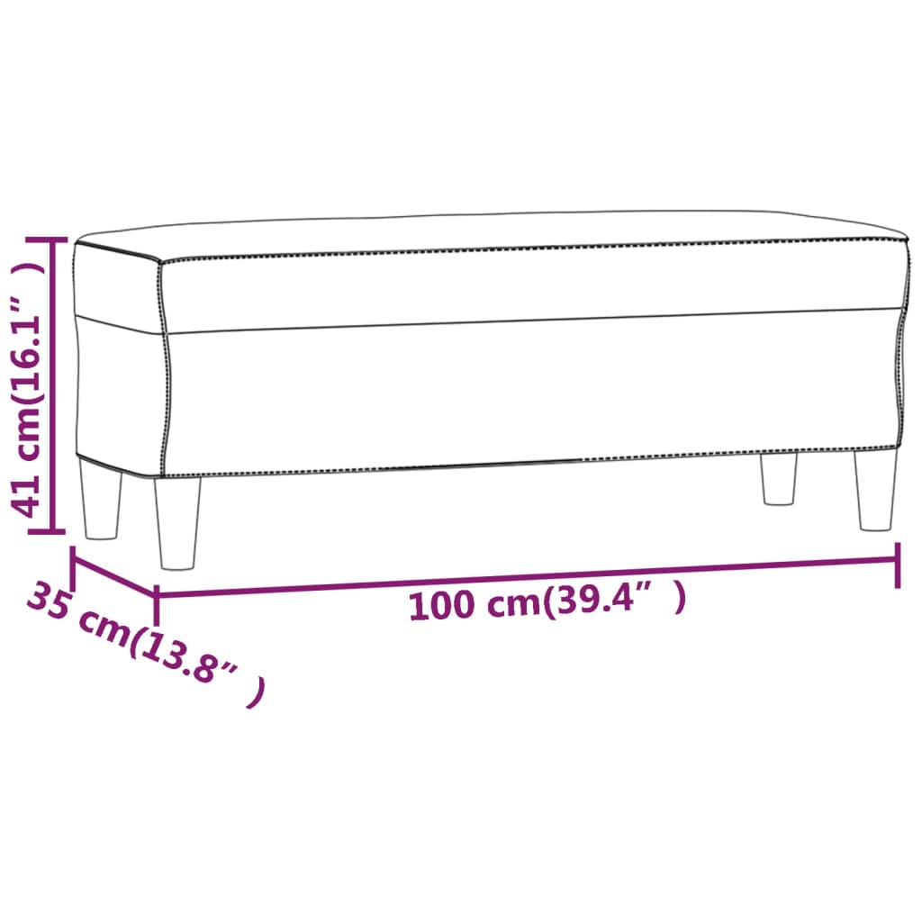Sitzbank Schwarz 100x35x41 cm Stoff - Pazzar.ch