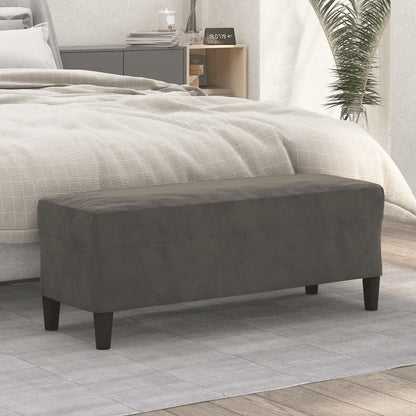 Sitzbank Dunkelgrau 100x35x41 cm Samt - Pazzar.ch
