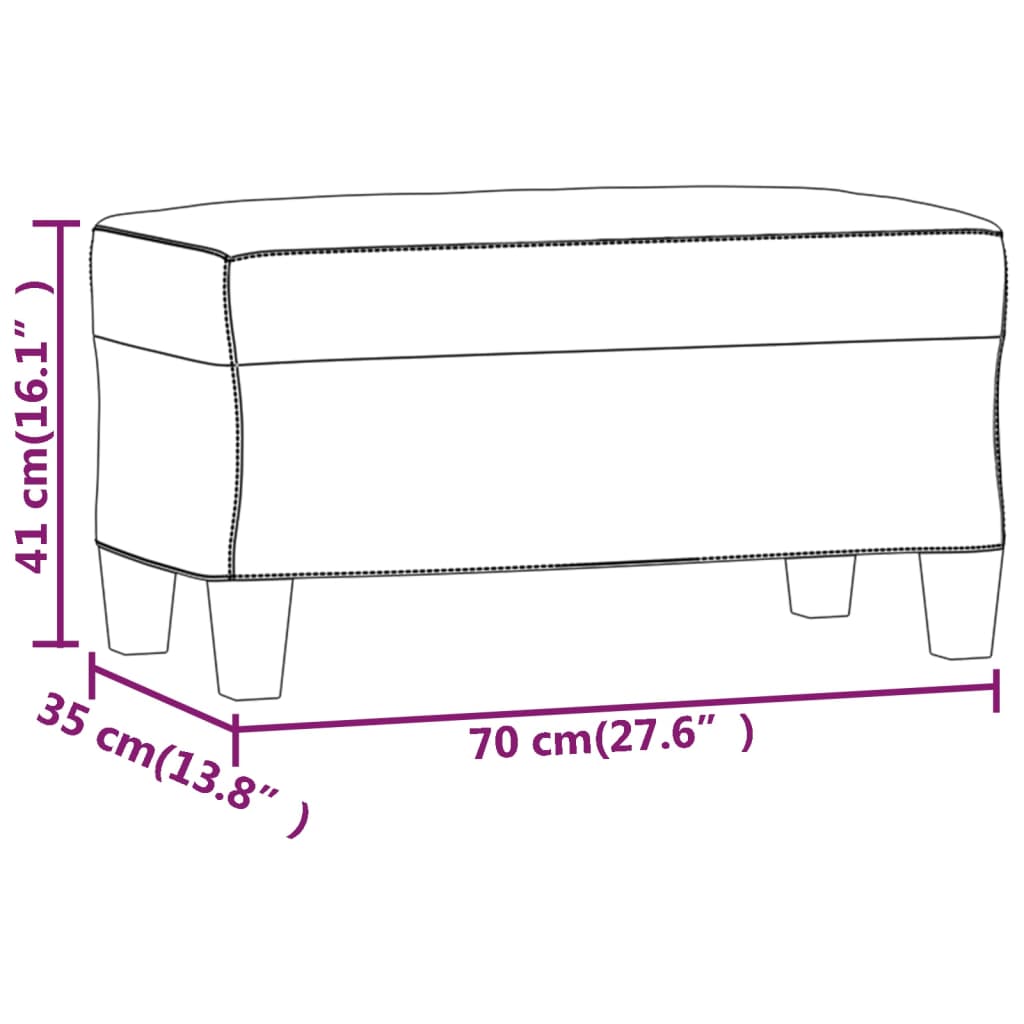 Sitzbank Hellgrau 70x35x41 cm Mikrofasergewebe - Pazzar.ch
