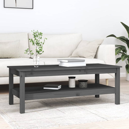Couchtisch Grau 110x50x40 cm Massivholz Kiefer - Pazzar.ch