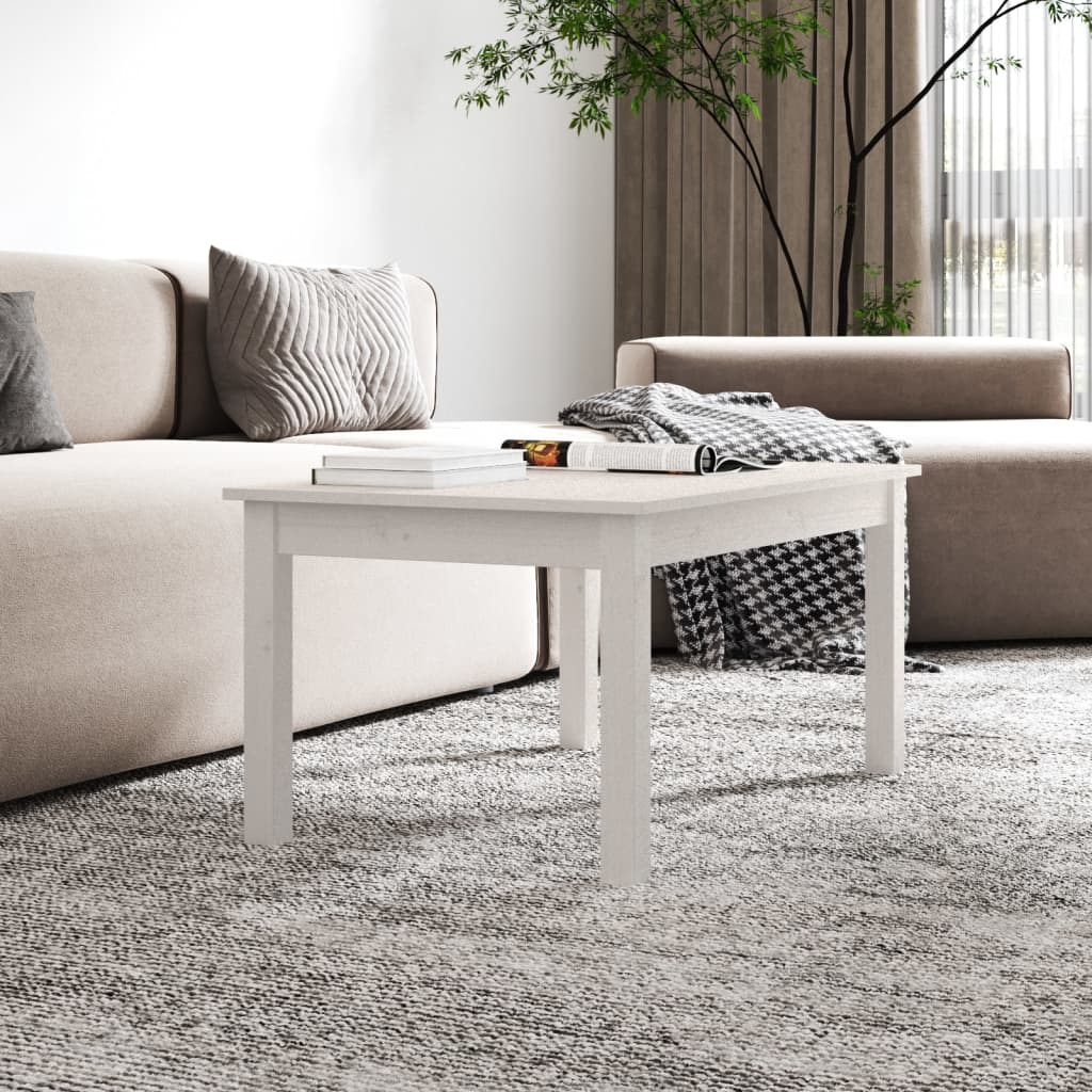 Couchtisch Weiß 80x50x40 cm Massivholz Kiefer - Pazzar.ch