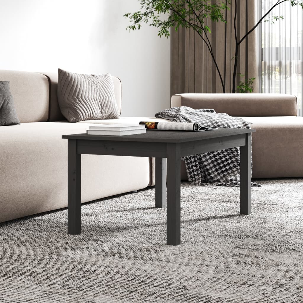 Couchtisch Grau 80x50x40 cm Massivholz Kiefer - Pazzar.ch