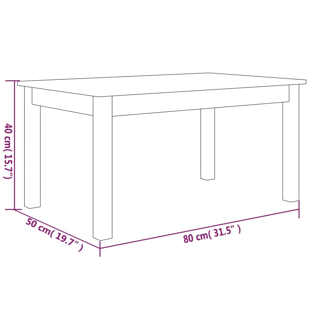 Couchtisch Honigbraun 80x50x40 cm Massivholz Kiefer - Pazzar.ch