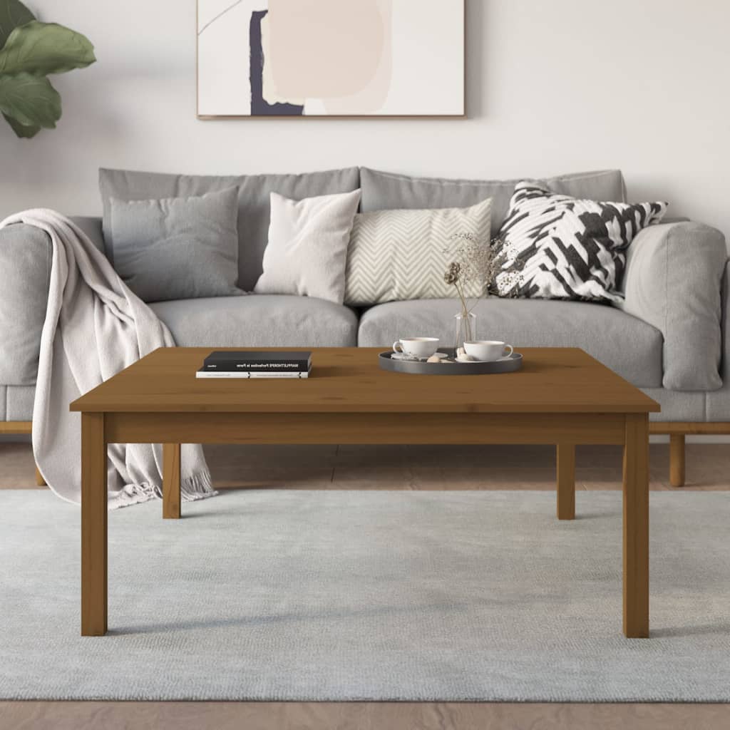 Couchtisch Honigbraun 100x100x40 cm Massivholz Kiefer - Pazzar.ch