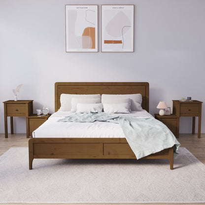 Nachttische 2 Stk. Honigbraun 79,5x38x65,5cm Massivholz Kiefer - Pazzar.ch