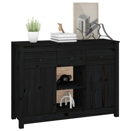 Sideboard Schwarz 100x35x74,5 cm Massivholz Kiefer - Pazzar.ch
