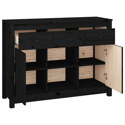 Sideboard Schwarz 100x35x74,5 cm Massivholz Kiefer - Pazzar.ch