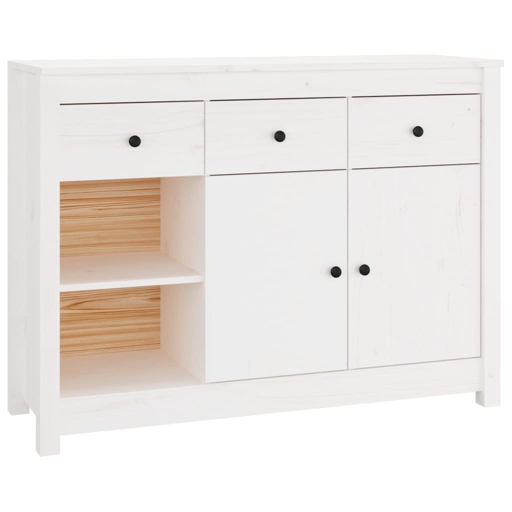 Sideboard Weiß 100x35x74 cm Massivholz Kiefer - Pazzar.ch