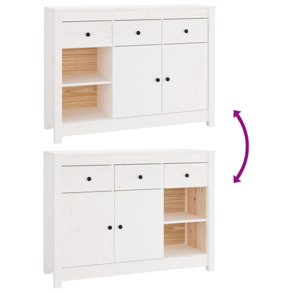 Sideboard Weiß 100x35x74 cm Massivholz Kiefer - Pazzar.ch