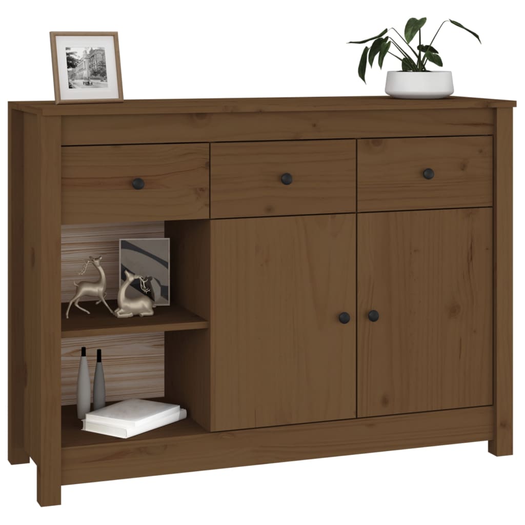 Sideboard Honigbraun 100x35x74 cm Massivholz Kiefer - Pazzar.ch