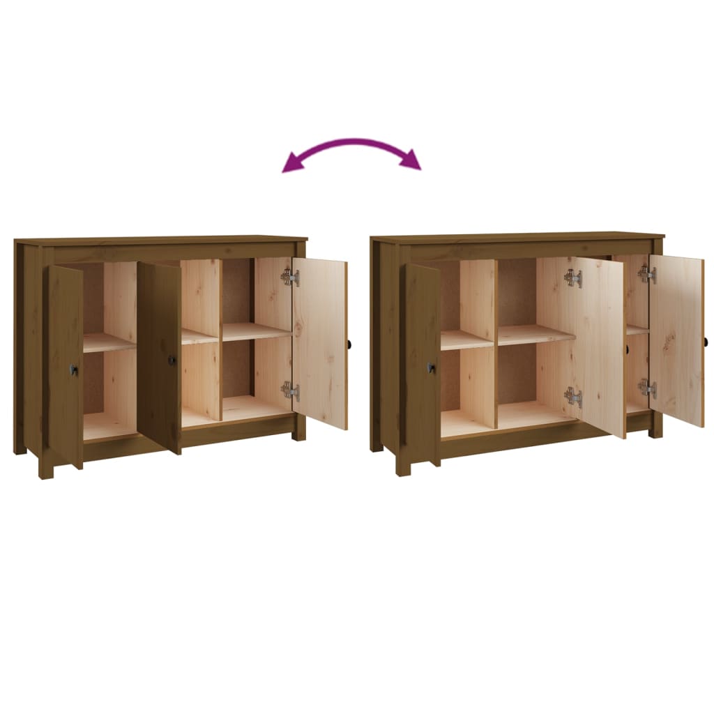 Sideboard Honigbraun 100x35x74 cm Massivholz Kiefer - Pazzar.ch