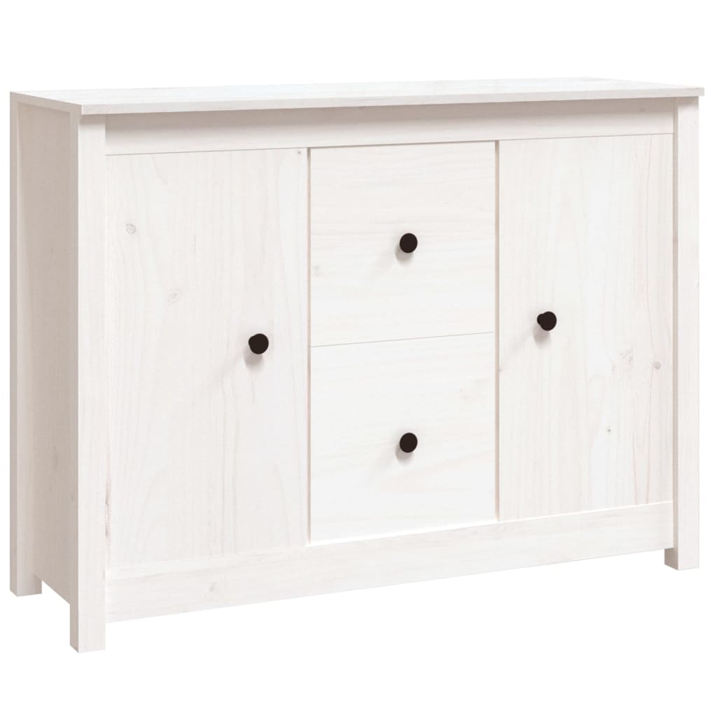 Sideboard Weiß 100x35x74 cm Massivholz Kiefer