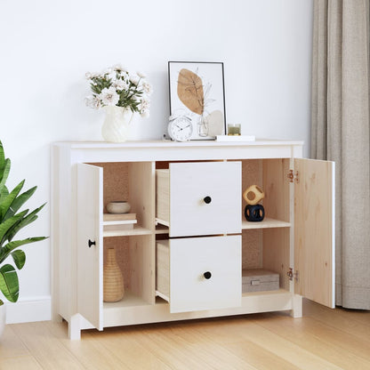 Sideboard Weiß 100x35x74 cm Massivholz Kiefer - Pazzar.ch