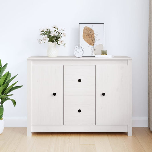 Sideboard Weiß 100x35x74 cm Massivholz Kiefer - Pazzar.ch