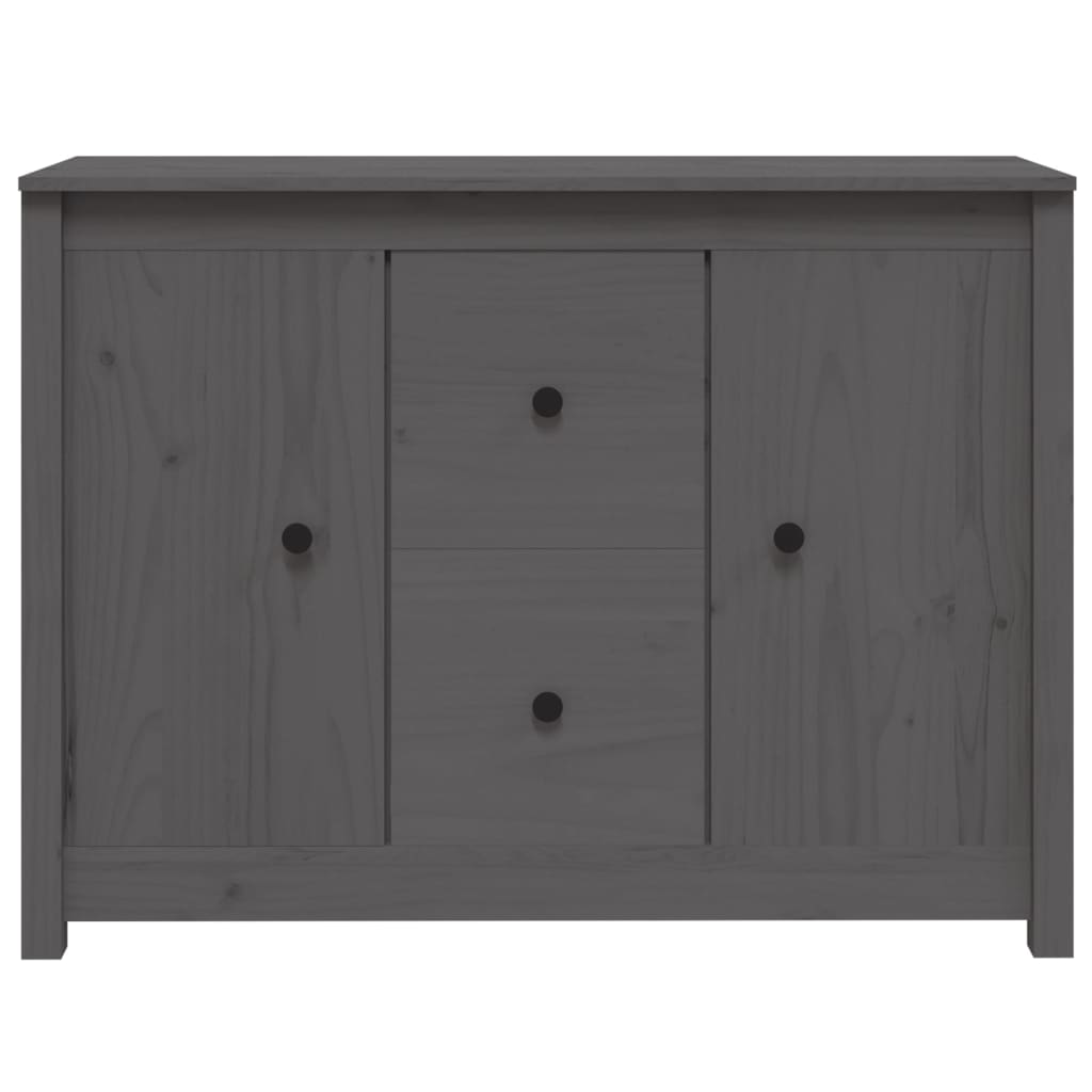 Sideboard Grau 100x35x74 cm Massivholz Kiefer