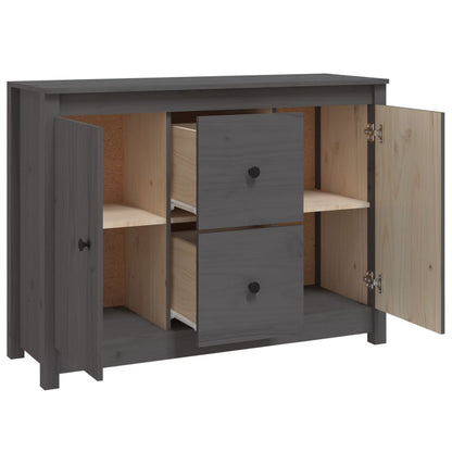 Sideboard Grau 100x35x74 cm Massivholz Kiefer - Pazzar.ch