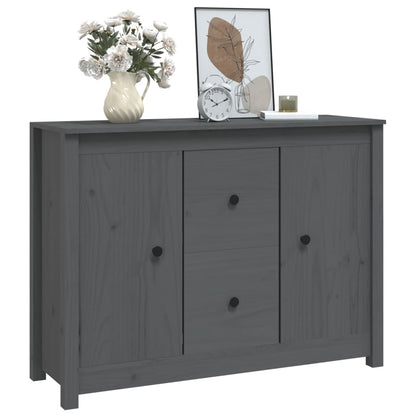 Sideboard Grau 100x35x74 cm Massivholz Kiefer - Pazzar.ch