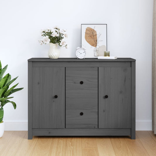 Sideboard Grau 100x35x74 cm Massivholz Kiefer - Pazzar.ch